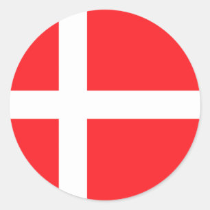 Sticker Rond Danemark, drapeau