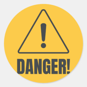 STICKER ROND DANGER !