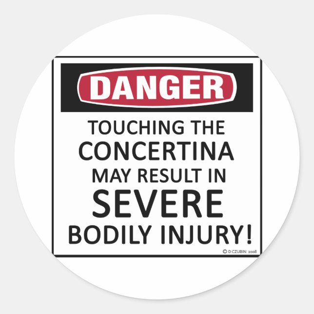 Sticker Rond Danger Concertina (Devant)