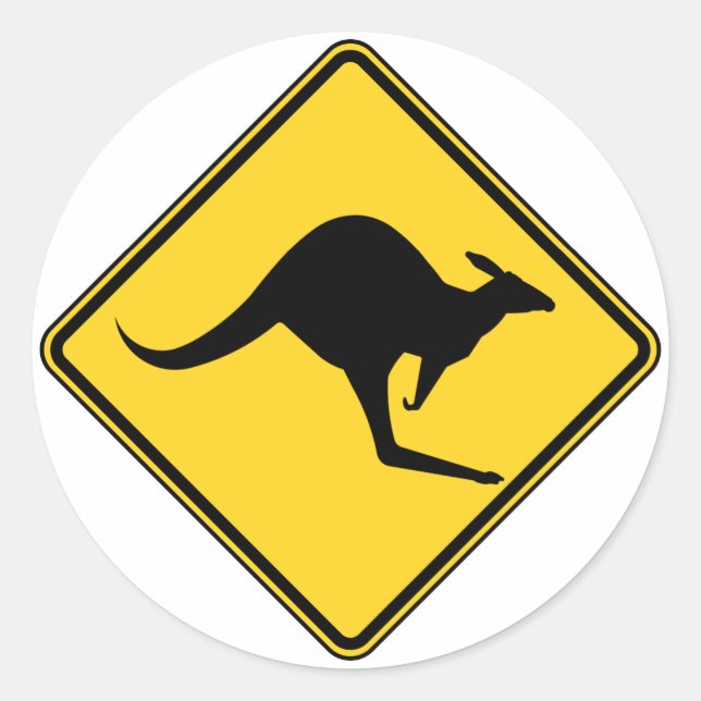 Sticker Rond danger kangourou en australie (Devant)