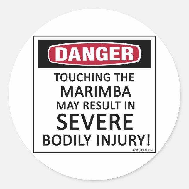 Sticker Rond Danger Marimba (Devant)
