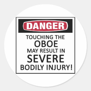 Sticker Rond Danger Oboe