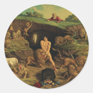 Sticker Rond Daniel dans la fosse aux lions