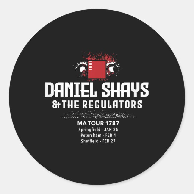 Sticker Rond Daniel Shays Machusetts Histoire (Devant)