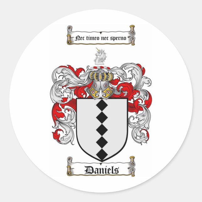 STICKER ROND DANIELS FAMILLE CREST - DANIELS COAT D'ARMES (Devant)
