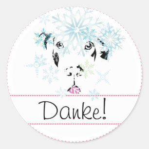 Sticker Rond Danke Aufkleber Dogge