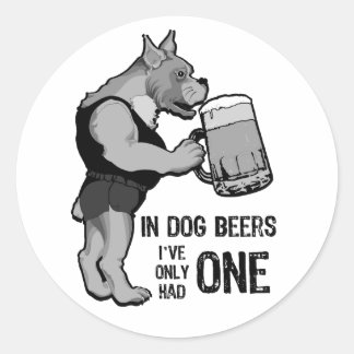 Sticker Rond Dans Bières de chien pour Arrière - plan léger