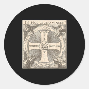 Sticker Rond Dans ce signe tu vaincras Agneau de Dieu Dans ce s