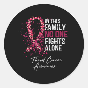 Sticker Rond Dans cette famille combat seul le cancer de la che