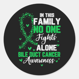Sticker Rond Dans Cette Famille Personne ne combat seul Bile Du