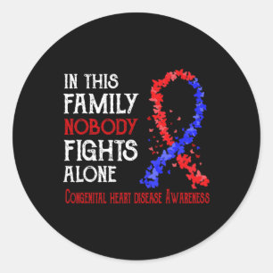 Sticker Rond Dans Cette Famille, Personne ne combat seul l'orei