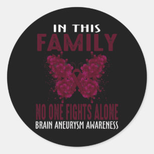 Sticker Rond Dans cette famille personne ne se bat seul Anévris
