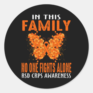 Sticker Rond Dans Cette Famille, Personne Ne Se Battre Seul Crp