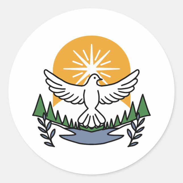 Sticker Rond Dans l’Esprit de Dieu, nous nous élevons - Foi et  (Devant)