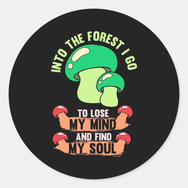 Sticker Rond Dans La Forêt Champignons Hunter Go (Devant)