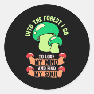 Sticker Rond Dans La Forêt Champignons Hunter Go