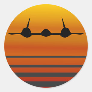 Sticker Rond Dans le coucher du soleil - Le Merle noir