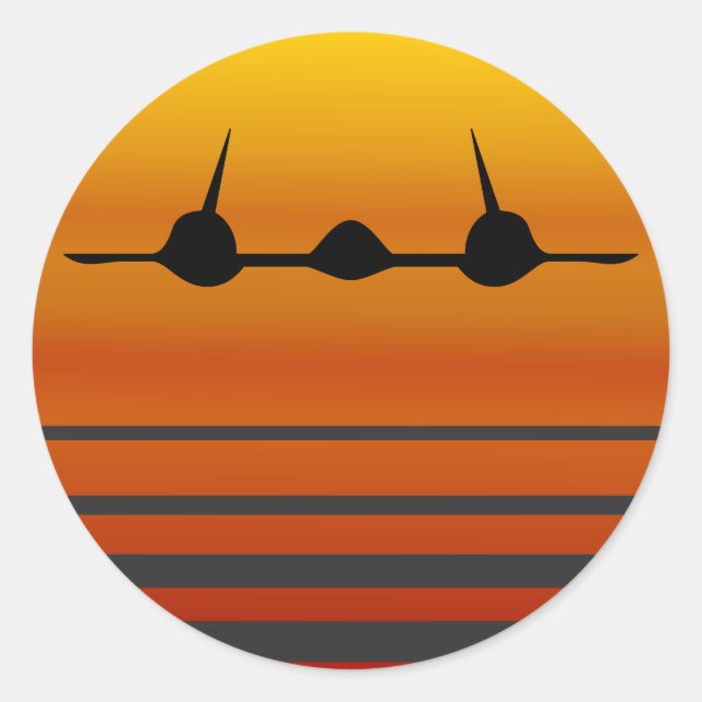 Sticker Rond Dans le coucher du soleil - Le Merle noir (Devant)