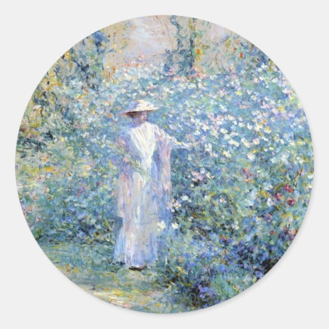 Sticker Rond Dans le jardin (Devant)