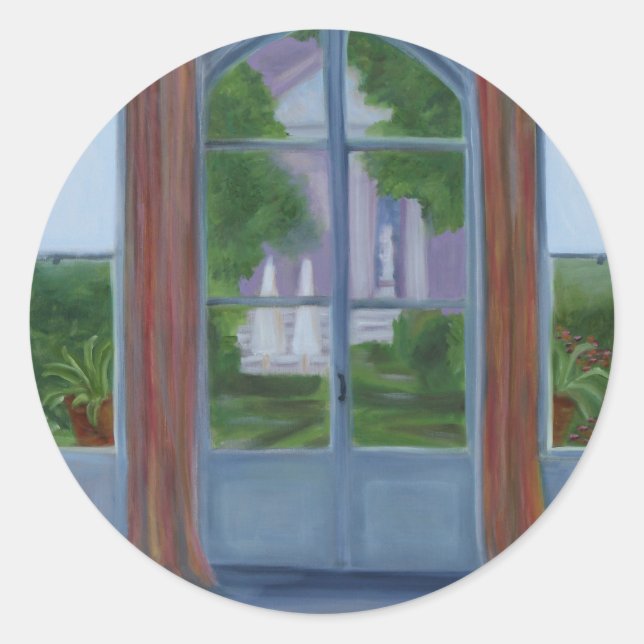 Sticker Rond "Dans le jardin" (Devant)