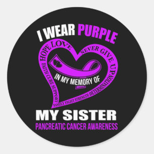 Sticker Rond Dans Ma Mémoire De Ma Soeur Pancréatique Cancer Aw