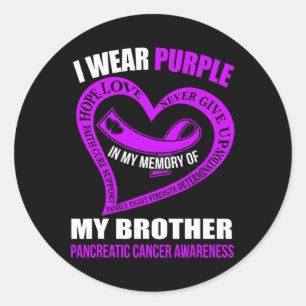Sticker Rond Dans ma mémoire de mon frère PANCREATIC CANCER AWA