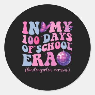 Sticker Rond Dans Mes 100 Jours De L'Ère De L'École Enseignant 