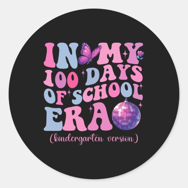 Sticker Rond Dans Mes 100 Jours De L'Ère De L'École Enseignant  (Devant)