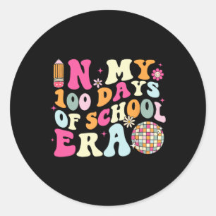 Sticker Rond Dans Mes 100 Jours De L'Ère Scolaire Rétro Disco 1