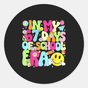 Sticker Rond Dans Mes 67 Jours D'école Ère 67 Jours Plus Intell
