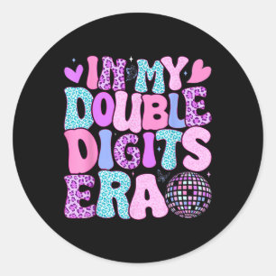 Sticker Rond Dans Mes Double Chiffres Era Retro 10 Ans 10e Bir