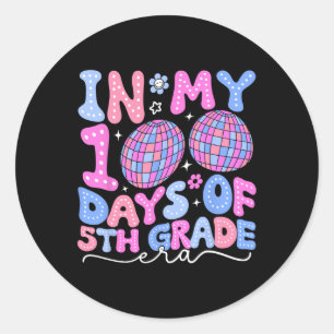 Sticker Rond Dans Mon 100 Jours De 5E Année Disco Era 100e Jour