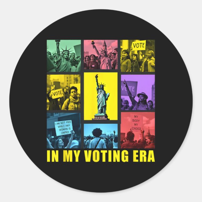 Sticker Rond Dans Mon Époque De Vote Harris Wheimer 2024 (Devant)