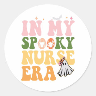 Sticker Rond Dans Mon Époque Éffrayante Infirmière Halloween Fa