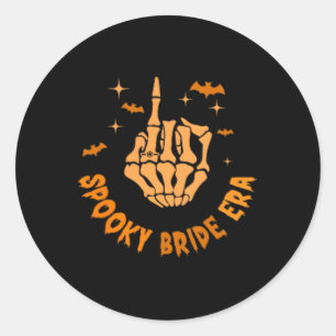 Sticker Rond Dans Mon Époque Éffrayante Mariée Halloween Bachel