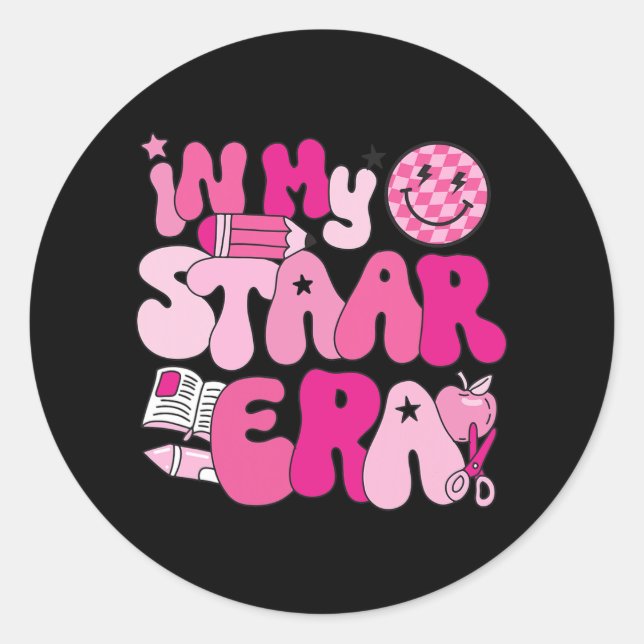 Sticker Rond Dans Mon Époque Enseignant Enseignant Squad Jour d (Devant)