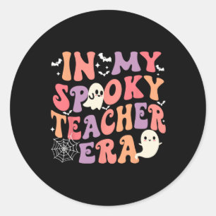 Sticker Rond Dans Mon Époque Enseignante Éffrayante Fantôme Hal