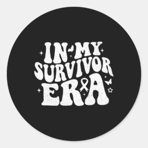 Sticker Rond Dans Mon Époque Survivante Pink Ribbon Cancer du S