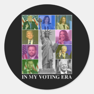 Sticker Rond Dans Mon Ère De Vote Harris Wheimer Élection Prési