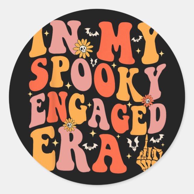 Sticker Rond Dans mon ère Éffrayante engagée Mariage Super Brid (Devant)