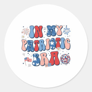 Sticker Rond Dans Mon ère patriotique Retro 4 juillet Quatrième