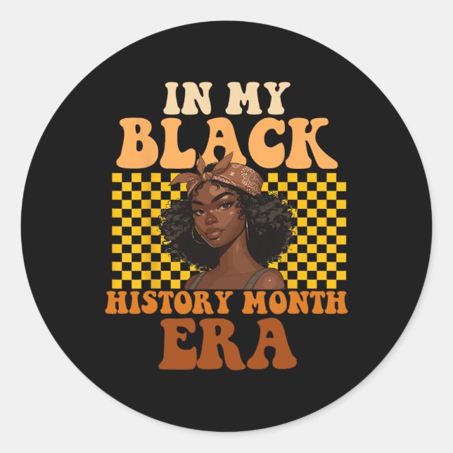 Sticker Rond Dans Mon Histoire Noire Mois Époque Rétro Histoire (Devant)