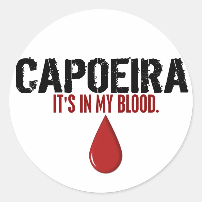 Sticker Rond Dans Mon Sang CAPOEIRA (Devant)