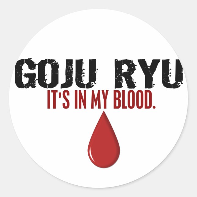 Sticker Rond Dans Mon Sang GOJU RYU (Devant)