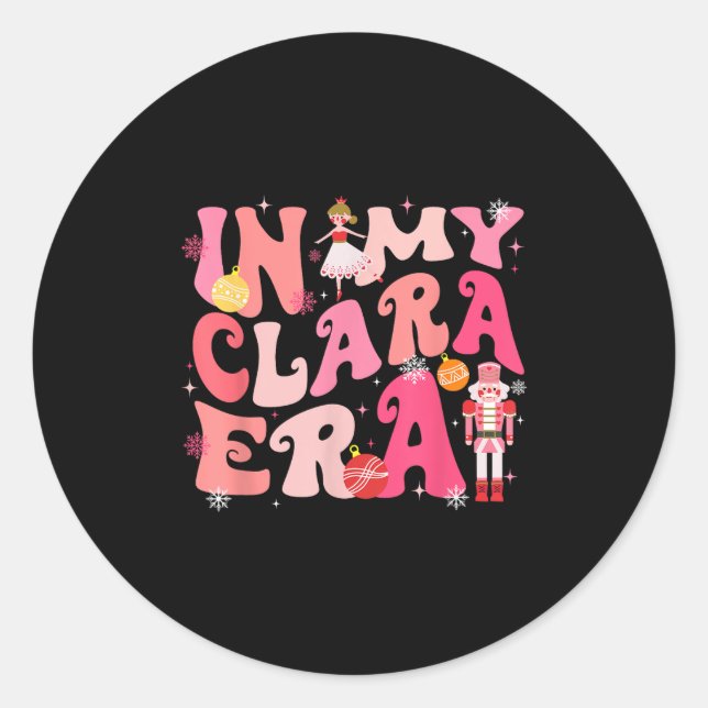 Sticker Rond Dans My Clara Era Nutcracker Xmas Pajamas de Noël (Devant)