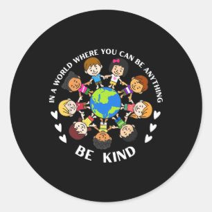 Sticker Rond Dans Un Monde Être Des Enfants Gentils Terre Journ