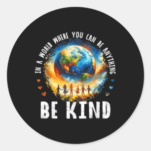 Sticker Rond Dans Un Monde Être Des Enfants La Terre Anti L'Uni