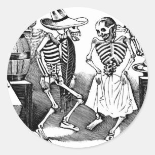 Sticker Rond "Dansant le Jarabe dans l'autre monde "