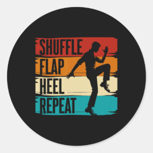Sticker Rond Danse à claquettes, Shuffle Flap Heel Repeat, Dans
