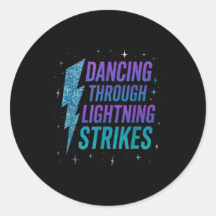 Sticker Rond Danse à travers la danseuse de foudre Motiva